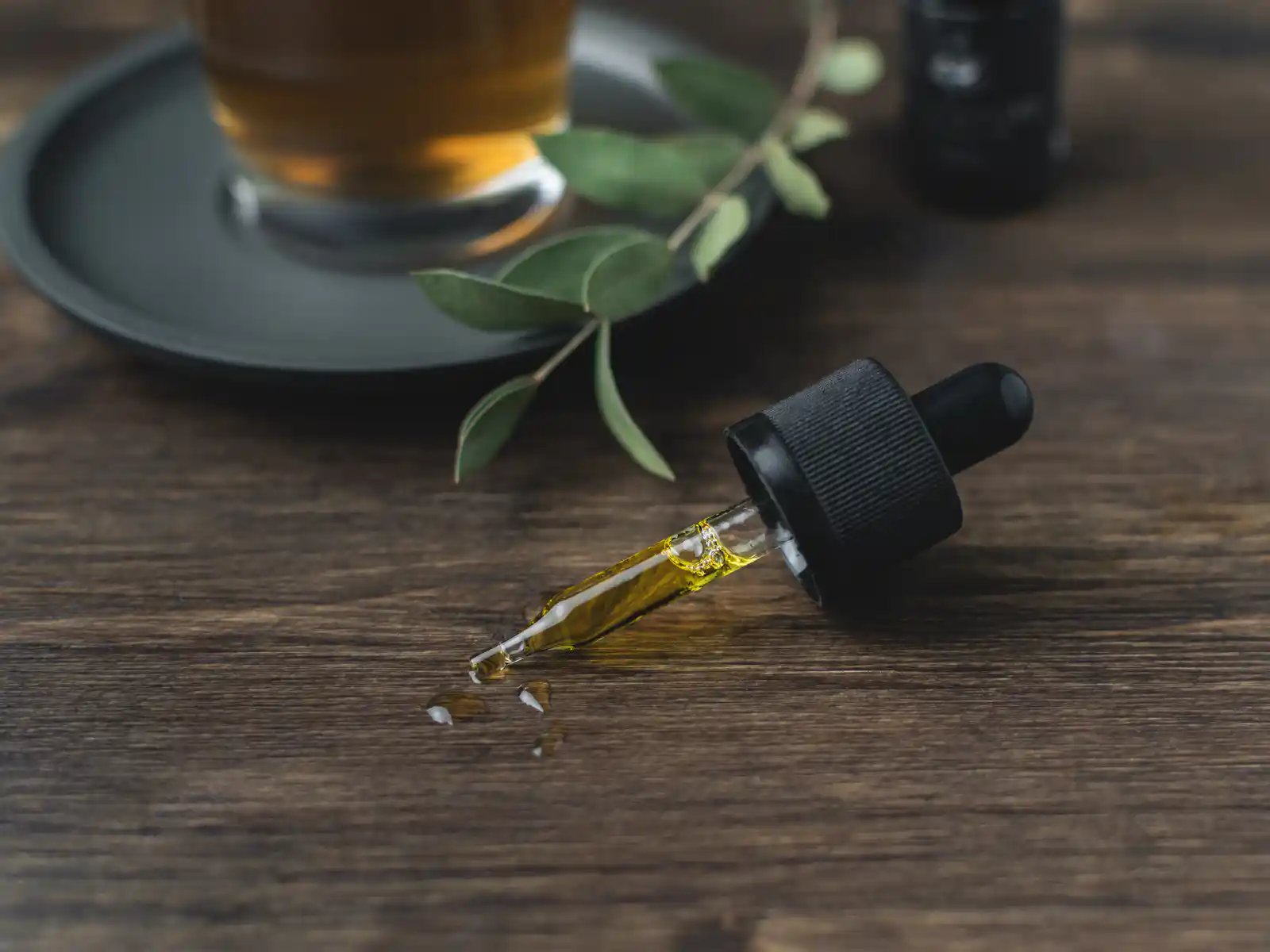 essential oil bottle on table